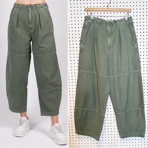 Citizens of Humanity | Hadley Curved Surplus Pant Army Green Pleated Barrel Leg